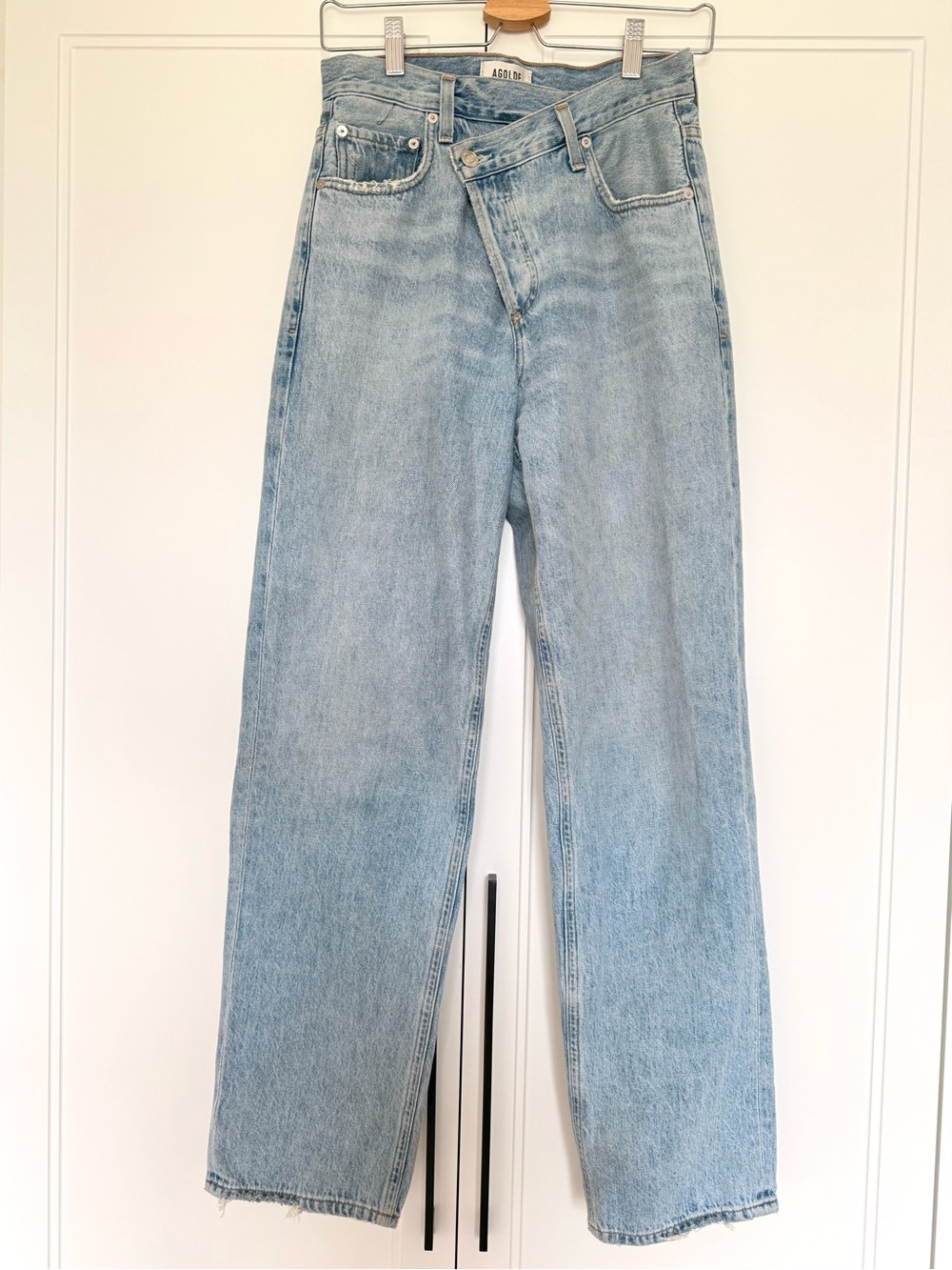 AGOLDE Blue Criss-Cross Jeans Tagged 24 Fits US 26